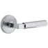 Viaggio Motivo Right Handed Solid Brass Non-Turning One-Sided Dummy Door Lever with Contempo Lever and Circolo Leather Rosette Bright Chrome