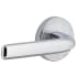 Viaggio Motivo Solid Brass Non-Turning Two-Sided Dummy Door Lever Set with Bella Lever and Circolo Leather Rosette Bright Chrome