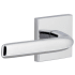Viaggio Quadrato Solid Brass Non-Turning Two-Sided Dummy Door Lever Set with Bella Lever and Quadrato Backplate Bright Chrome