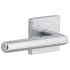 Viaggio Motivo Solid Brass Non-Turning Two-Sided Dummy Door Lever Set with Moderno Lever and Quadrato Linen Backplate Bright Chrome
