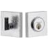 Viaggio Quadrato Leather Solid Brass Square Backplate Single Cylinder Deadbolt Bright Chrome