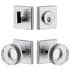 Viaggio Motivo Solid Brass Single Cylinder Keyed Entry Door Knob Set and Deadbolt Combo Pack - 2-3/8" Backset Bright Chrome