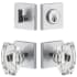 Viaggio Motivo Solid Brass Single Cylinder Keyed Entry Door Knob Set and Deadbolt Combo Pack - 2-3/8" Backset Bright Chrome