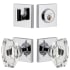 Viaggio Quadrato Solid Brass Single Cylinder Keyed Entry Door Knob Set and Deadbolt Combo Pack - 2-3/4" Backset Bright Chrome