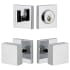 Viaggio Quadrato Solid Brass Single Cylinder Keyed Entry Door Knob Set and Deadbolt Combo Pack - 2-3/4" Backset Bright Chrome