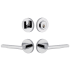 Viaggio Circolo Right Handed Solid Brass Single Cylinder Keyed Entry Door Lever Set and Deadbolt Combo Pack - 2-3/4" Backset Bright Chrome