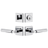 Viaggio Quadrato Left Handed Solid Brass Single Cylinder Keyed Entry Door Lever Set and Deadbolt Combo Pack - 2-3/4" Backset Bright Chrome