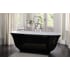 Victoria and Albert Amiata 65" Free Standing Volcanic Limestone Soaking Tub with Center Drain Gloss Black