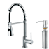 Vigo Brant 1.8 GPM 19" H Single Handle Single Hole Pre-Rinse Pull Down Kitchen Faucet with Soap Dispensor Chrome