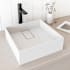 Vigo Bryant 15" L x 15" W x 5" H Square Stone Composite Vessel Bathroom Sink Matte White