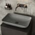 Vigo Lorca Gothic 22" L x 15" W x 5" H Rectangular Concrete Vessel Bathroom Sink Gray