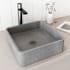 Vigo Navona Gothic 15" L x 15" W x 5" H Square Concrete Vessel Bathroom Sink Gray