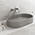 Vigo Sagrada Gothic 24" L x 14" W x 5" H Oval Concrete Vessel Bathroom Sink Gray