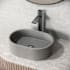 Vigo Giralda Gothic 16" L x 11" W x 5" H Oval Concrete Vessel Bathroom Sink Gray