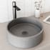 Vigo Palermo Gothic 15" L x 15" W x 5" H Circular Concrete Vessel Bathroom Sink Gray