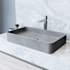 Vigo Basilica Gothic 23" L x 14" W x 4" H Rectangular Concrete Vessel Bathroom Sink Gray