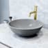 Vigo Ravenna Gothic 16" L x 16" W x 5" H Circular Concrete Vessel Bathroom Sink Gray