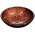 Vigo Giovanni 17" L x 17" W x 6" H Circular Glass Vessel Bathroom Sink Mahogany Moon