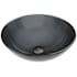 Vigo Giovanni 17" L x 17" W x 6" H Circular Glass Vessel Bathroom Sink Sheer Black