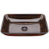 Vigo Donatello 18" L x 13" W x 4" H Rectangular Glass Vessel Bathroom Sink Russet