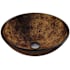 Vigo Giovanni 17" L x 17" W x 6" H Circular Glass Vessel Bathroom Sink Russet