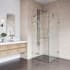 Vigo Monteray 73" High x 30" Wide x 30" Deep Hinged Frameless Shower Enclosure with Clear Glass Brushed Nickel