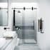 Vigo Elan 74" High x 52" Wide Sliding Frameless Shower Door with Clear Glass Matte Black