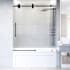 Vigo Elan 66" High x 60" Wide Sliding Frameless Tub Door with Patterned Glass Matte Black