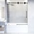 Vigo Elan 66" High x 60" Wide Sliding Frameless Tub Door with Patterned Glass Matte Black