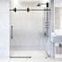 Vigo Elan 74" High x 72" Wide Sliding Frameless Shower Door with Patterned Glass Matte Black