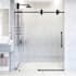 Vigo Elan 74" High x 72" Wide Sliding Frameless Shower Door with Patterned Glass Matte Black