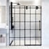 Vigo Elan 68" to 72" W x 74" H Sliding Frameless Shower Door with 3/8" Clear Grid Glass Matte Black