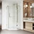 Vigo Piedmont 77" High x 40" Wide x 40" Deep Hinged Frameless Shower Enclosure with Clear Glass Brushed Nickel