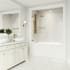 Vigo Orion 58" High x 34" Wide Hinged Frameless Tub Door with Clear Glass Clear / Matte Brushed Gold