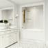 Vigo Orion 58" High x 34" Wide Hinged Frameless Tub Door with Clear Glass Matte Brushed Gold