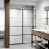 Vigo Noma 74" High x 60" Wide Hinged Framed Shower Door with Clear Glass Matte Black
