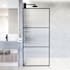 Vigo Divide 74" High x 34" Wide Shower Screen Framed Shower Door with Fluted Glass Matte Black