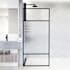 Vigo Essex 74" High x 34" Wide Shower Screen Framed Shower Door with Clear, Frosted, and Pattern Glass Matte Black