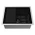 Vigo Mercer 24" Undermount Single Basin Stainless Steel Kitchen Sink with Basin Rack, Basket Strainer and Cutting Board Stainless Steel