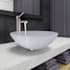 Vigo Giovanni 17" Circular Glass Vessel Bathroom Sink with 1.2 GPM 13" Deck Mounted Bathroom Faucet and Pop-Up Drain Assembly White Frost / Brushed Nickel