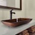 Vigo Donatello 23" Rectangular Glass Vessel Bathroom Sink with 1.2 GPM Waterfall 11" H Deck Mounted Bathroom Faucet and Pop-Up Drain Assembly Antique Rubbed Bronze