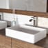 Vigo Magnolia 21" Rectangular Stone Composite Vessel Bathroom Sink with 1.2 GPM Waterfall 11" H Deck Mounted Bathroom Faucet and Pop-Up Drain Assembly Chrome