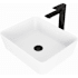 Vigo Marigold 18" Rectangular Stone Composite Vessel Bathroom Sink with 1.2 GPM 11" Deck Mounted Bathroom Faucet and Pop-Up Drain Assembly Matte Black