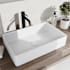 Vigo Magnolia 21" Rectangular Stone Composite Vessel Bathroom Sink with 1.2 GPM 11" Deck Mounted Bathroom Faucet and Pop-Up Drain Assembly Matte Black