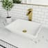 Vigo Vinca 18" Rectangular Stone Composite Vessel Bathroom Sink with 1.2 GPM 12" Deck Mounted Bathroom Faucet and Pop-Up Drain Assembly Matte Gold