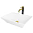 Vigo Vinca 18" Rectangular Stone Composite Vessel Bathroom Sink with 1.2 GPM 11" Deck Mounted Bathroom Faucet and Pop-Up Drain Assembly Matte White