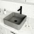 Vigo Navona Gothic 15" L x 15" W x 12" H Square Concrete Vessel Bathroom Sink with Single Faucet Hole Matte Black