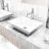 Vigo Vinca 18" Rectangular Stone Composite Vessel Bathroom Sink with 1.2 GPM 12" Deck Mounted Bathroom Faucet and Pop-Up Drain Assembly Chrome