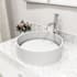 Vigo Anvil 16" Circular Stone Composite Vessel Bathroom Sink with 1.2 GPM 12" Deck Mounted Bathroom Faucet and Pop-Up Drain Assembly Chrome