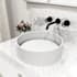 Vigo Anvil 16" Circular Stone Composite Vessel Bathroom Sink with 1.2 GPM 3" Wall Mounted Bathroom Faucet and Pop-Up Drain Assembly Matte Black